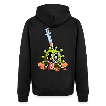 I'm vaccinated. - Unisex Premium Organic Zip Hoodie - black - Back - Nico (187cm)