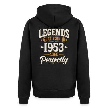 Millésime 1953 nés légendes anniversaire cadeau - Veste à capuche bio Premium Unisexe - noir - Dos - Nico (187cm)