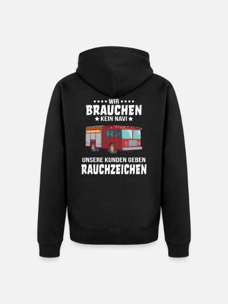 Feuerwehr Spruch Feuerwehrwagen Feuerwehrauto - Unisex Premium Bio Zip Hoodie - Schwarz