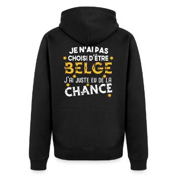 Belgique Belge Bruxelles Cadeau Humour Pays - Veste à capuche bio Premium Unisexe - noir - Dos - Nico (187cm)