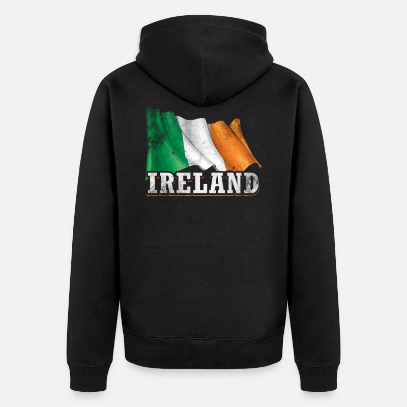 Irlande Drapeau - Veste à capuche bio Premium Unisexe - noir