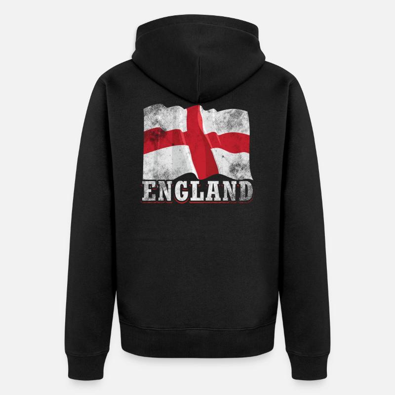 Drapeau de l’Angleterre - Veste à capuche bio Premium Unisexe - noir