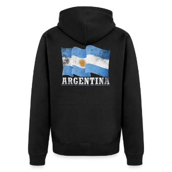 Drapeau de l’Argentine - Veste à capuche bio Premium Unisexe - noir - Dos - Nico (187cm)