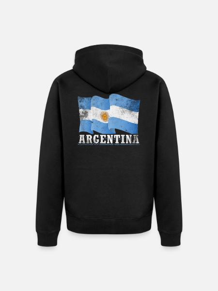 Argentina Flag - Unisex Premium Organic Zip Hoodie - black