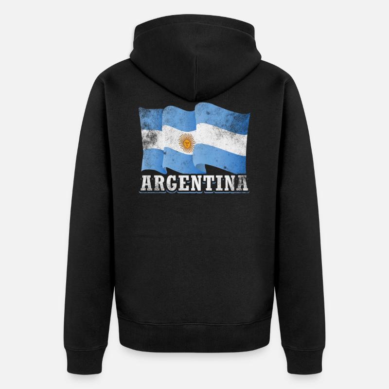 Drapeau de l’Argentine - Veste à capuche bio Premium Unisexe - noir