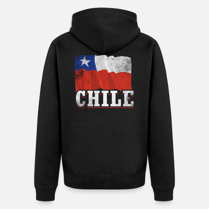Drapeau du Chili - Veste à capuche bio Premium Unisexe - noir