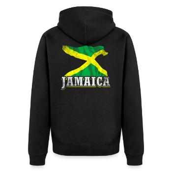 Drapeau de la Jamaïque - Veste à capuche bio Premium Unisexe - noir - Dos - Nico (187cm)