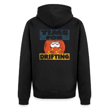 Time for Drifting Retro Turbo Tuning KFZ Geschenk - Unisex Premium Bio Zip Hoodie - Schwarz - Hinten - Nico (187cm)