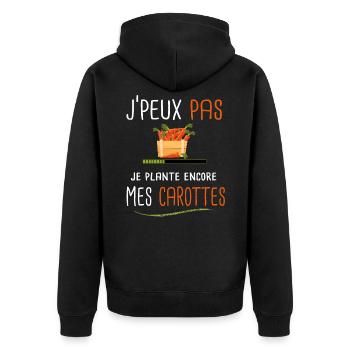 J'peux pas je plante mes carottes - Veste à capuche bio Premium Unisexe - noir - Dos - Nico (187cm)