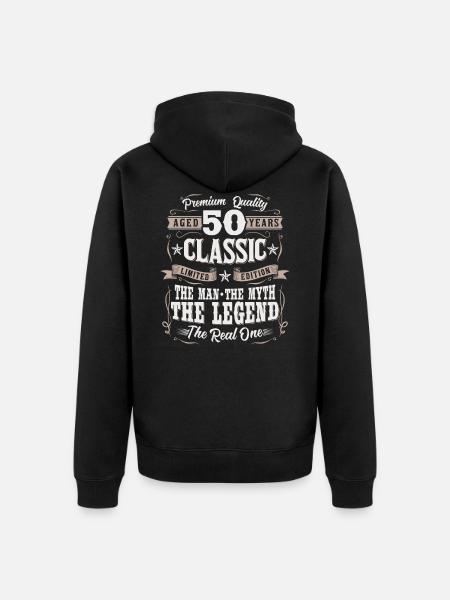 50. Geburtstag Mann Mythos Legende 50 Jahre - Premium økologisk unisex-hættejakke - sort