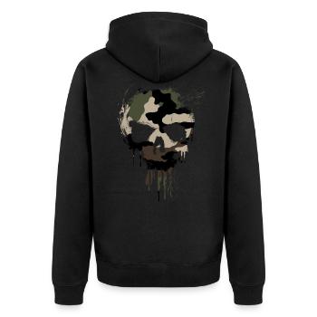 Skull Trash CAMO - Unisex Premium Organic Zip Hoodie - black - Back - Nico (187cm)
