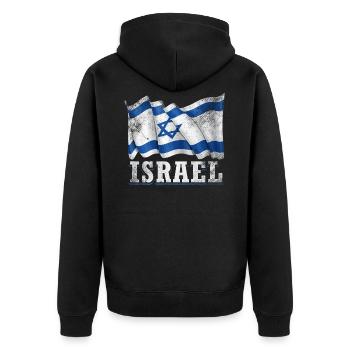 Drapeau d’Israël - Veste à capuche bio Premium Unisexe - noir - Dos - Nico (187cm)