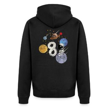 Fils Fille 8ème anniversaire d’enfant astronaute astronaute - Veste à capuche bio Premium Unisexe - noir - Dos - Nico (187cm)