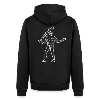 Cerne Abbas Riesenhügelfigur aus England - Unisex Premium Bio Zip Hoodie - Schwarz - Hinten - Nico (187cm)