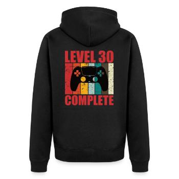 Gaming Gaming 30 Birthday Level 30 Complete - Unisex Premium Organic Zip Hoodie - black - Back - Nico (187cm)