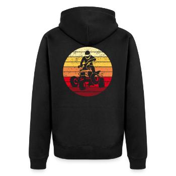 Quad-biker quad fahrer ATV Retro cadeau - Veste à capuche bio Premium Unisexe - noir - Dos - Nico (187cm)