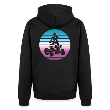 Quad-biker quad fahrer ATV Retro cadeau - Veste à capuche bio Premium Unisexe - noir - Dos - Nico (187cm)