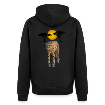 Gepard bei Sonnenuntergang in Afrika - Veste à capuche bio Premium Unisexe - noir - Dos - Nico (187cm)