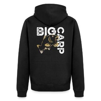 Big Carp - Unisex Premium Organic Zip Hoodie - black - Back - Nico (187cm)