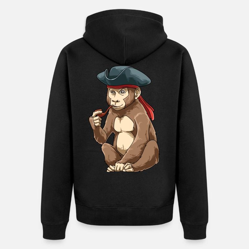 Drôle de pirate Caraïbes - Veste à capuche bio Premium Unisexe - noir