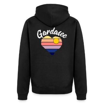 Lake Garda Fan Lake Garda Holiday - Unisex Premium Organic Zip Hoodie - black - Back - Nico (187cm)