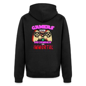 gamer cadeau idée de jeu joueur cadeau - Veste à capuche bio Premium Unisexe - noir - Dos - Nico (187cm)