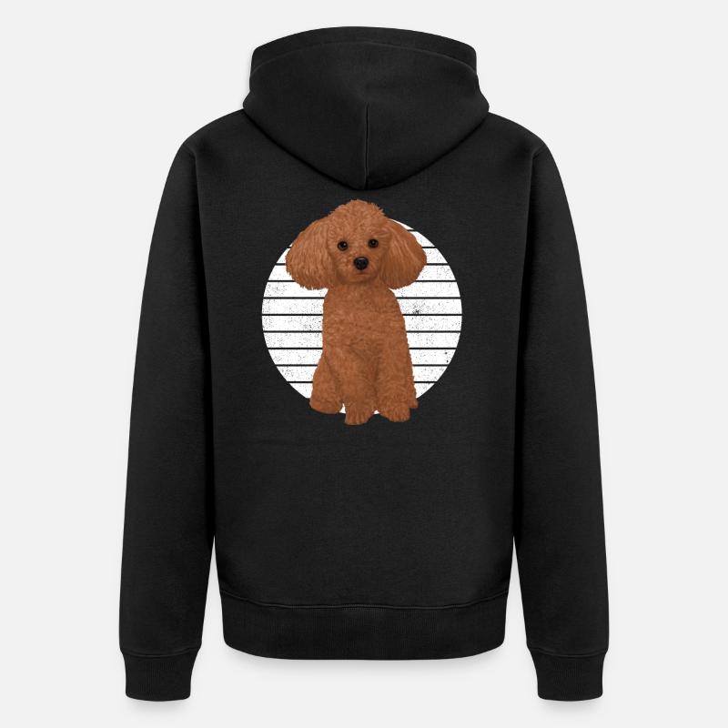 Chien patte animal ami caniche - Veste à capuche bio Premium Unisexe - noir