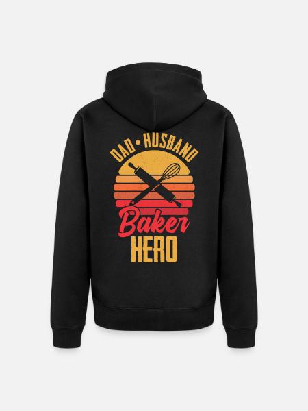 Baker Baking Confectioner - Unisex Premium Organic Zip Hoodie - black