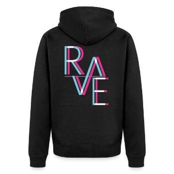 Techno Music Trip Aesthetic Freetekno Rave Party - Veste à capuche bio Premium Unisexe - noir - Dos - Nico (187cm)