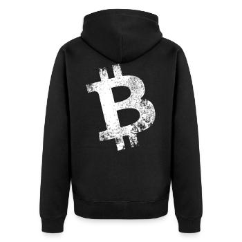Bitcoin Crypto - Veste à capuche bio Premium Unisexe - noir - Dos - Nico (187cm)