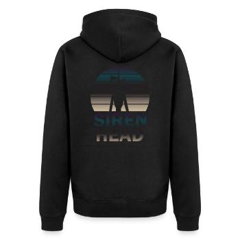 Siren Creature Monster Horror Movie Halloween - Unisex Premium Bio Zip Hoodie - Schwarz - Hinten - Nico (187cm)