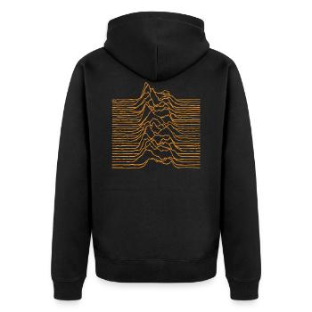 Unknown Wave Vintage Classic Punk And Rock - Unisex Premium Bio Zip Hoodie - Schwarz - Hinten - Nico (187cm)