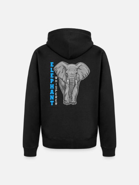 Elephant Elephant Whisperer - Unisex Premium Organic Zip Hoodie - black