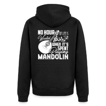 Mandolin Time Spent Playing Mandolin - Unisex Premium Organic Zip Hoodie - black - Back - Nico (187cm)