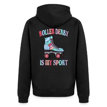 Le roller derby est mon sport - Veste à capuche bio Premium Unisexe - noir - Dos - Nico (187cm)