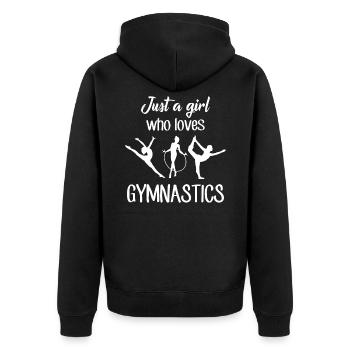 Gymnastics Gymnastics - Unisex Premium Organic Zip Hoodie - black - Back - Nico (187cm)