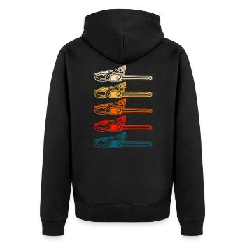 Kettensägen-Baumpfleger - Unisex Premium Bio Zip Hoodie - Schwarz - Hinten - Nico (187cm)