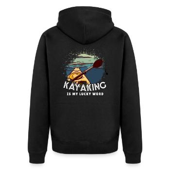 Canoe Kayaker - Unisex Premium Organic Zip Hoodie - black - Back - Nico (187cm)