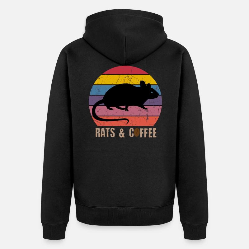 Rats & Café - Veste à capuche bio Premium Unisexe - noir