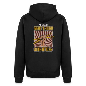 Batterie Batteur Musicien - Veste à capuche bio Premium Unisexe - noir - Dos - Nico (187cm)