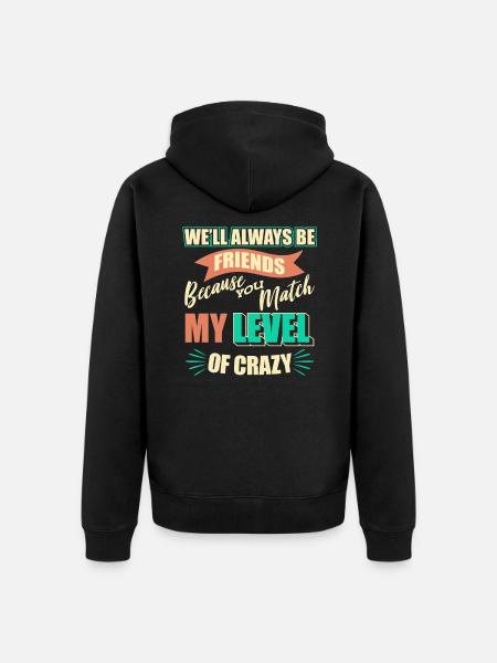 Friend Best Friends - Unisex Premium Organic Zip Hoodie - black