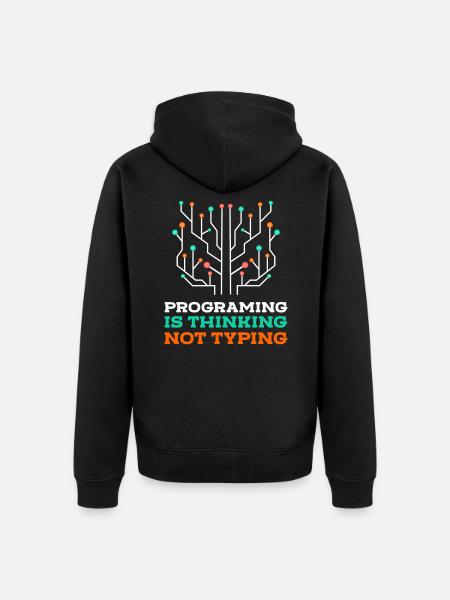 Programmer Coder Nerd - Unisex Premium Organic Zip Hoodie - black