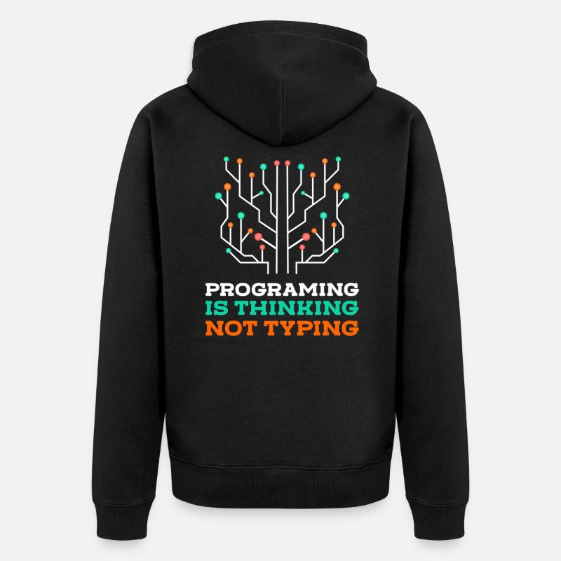 Programmierer Coder Nerd - Unisex Premium Bio Zip Hoodie - Schwarz