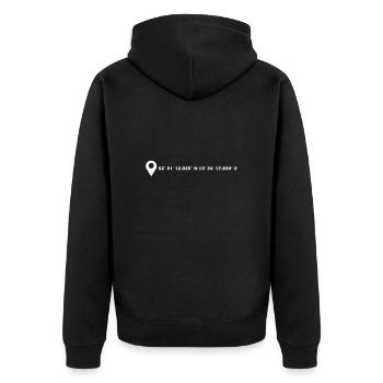 Coordonnées de Berlin - Veste à capuche bio Premium Unisexe - noir - Dos - Nico (187cm)