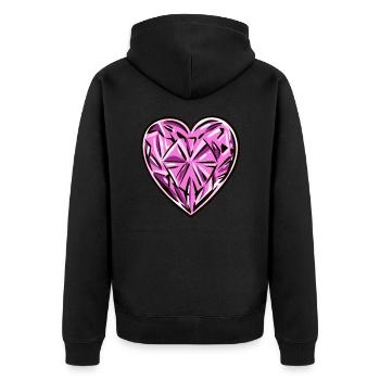 Pierre précieuse de diamant - Veste à capuche bio Premium Unisexe - noir - Dos - Nico (187cm)