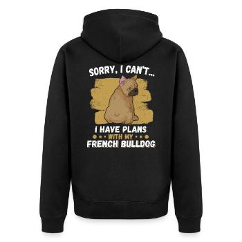 Français Bouledogue - Veste à capuche bio Premium Unisexe - noir - Dos - Nico (187cm)