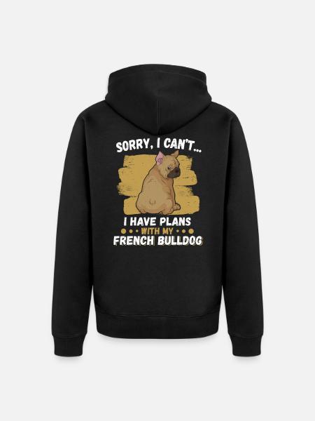 Français Bouledogue - Veste à capuche bio Premium Unisexe - noir