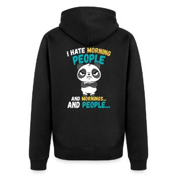 Panda Funny Animals Dictons - Veste à capuche bio Premium Unisexe - noir - Dos - Nico (187cm)