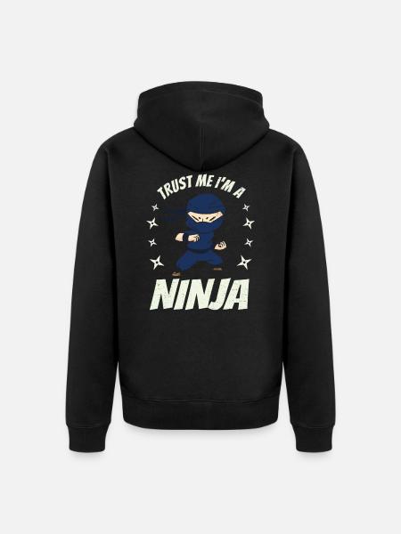 I am a ninja - Unisex Premium Organic Zip Hoodie - black