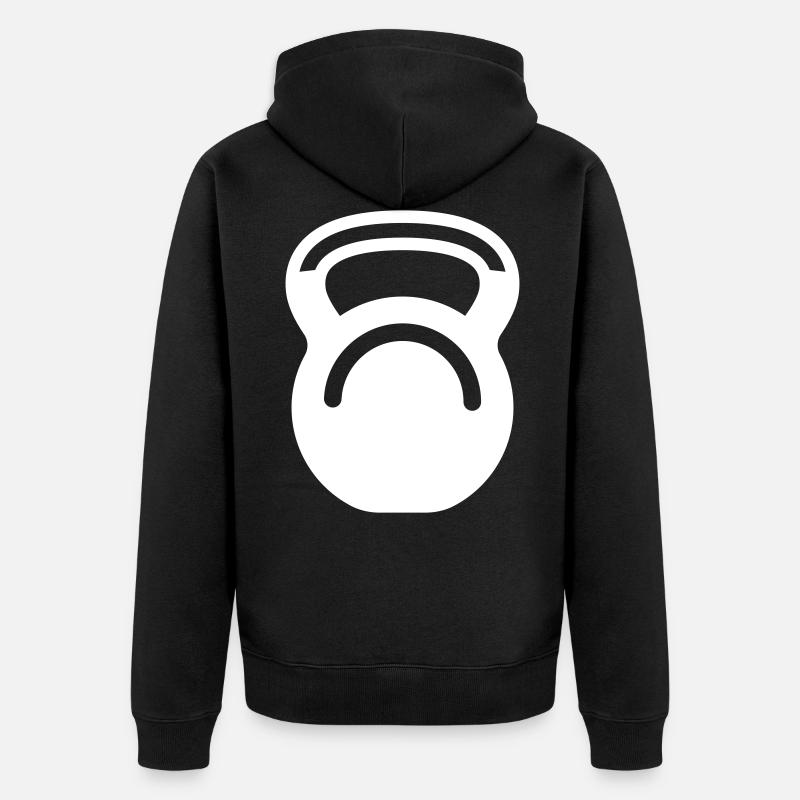 Icône de poids d’haltères - Veste à capuche bio Premium Unisexe - noir